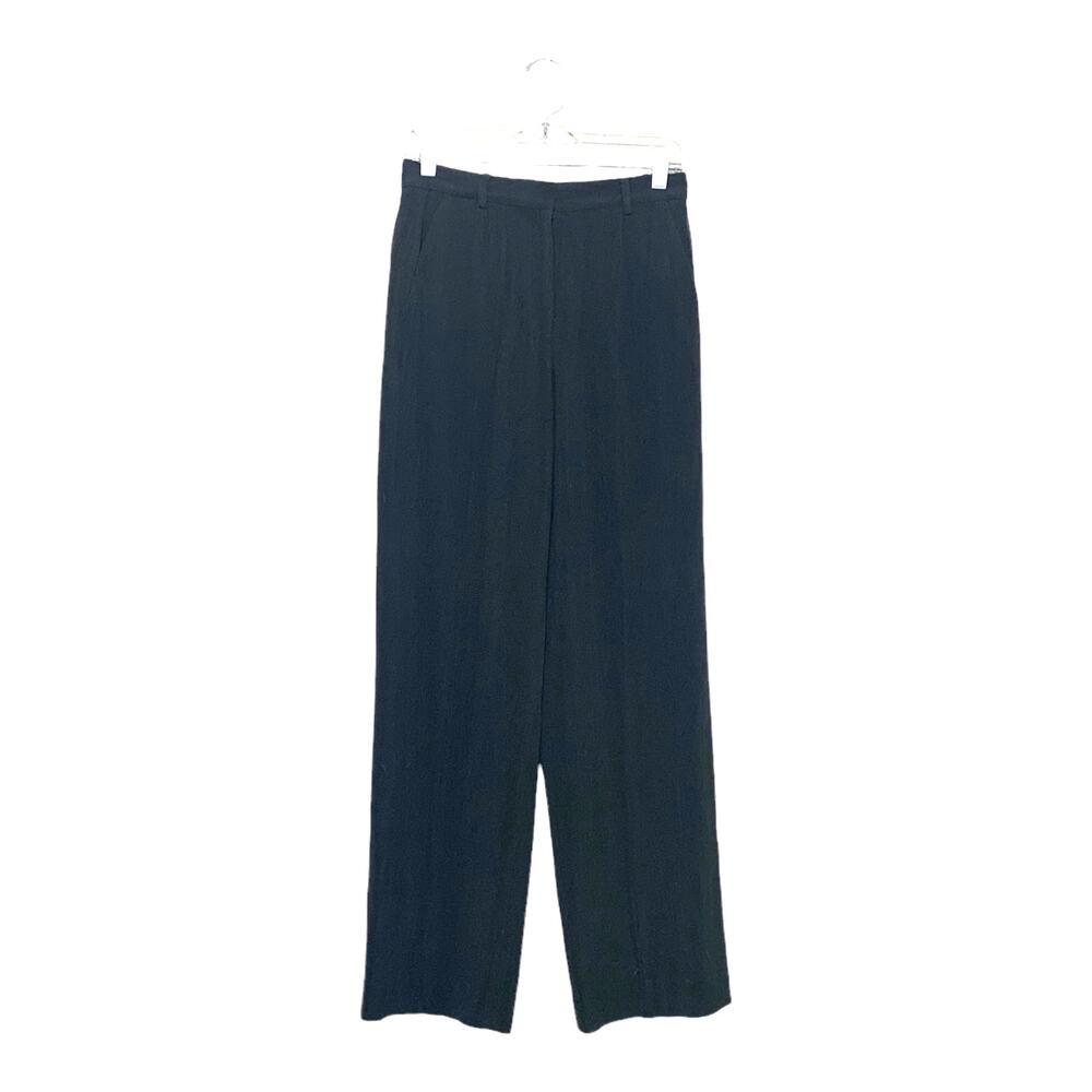 DKNY women dark gray pleated trouser pants size 8